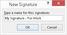 Outlook - New Signature Name