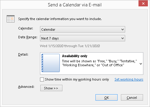 Outlook Insert Calendar Details