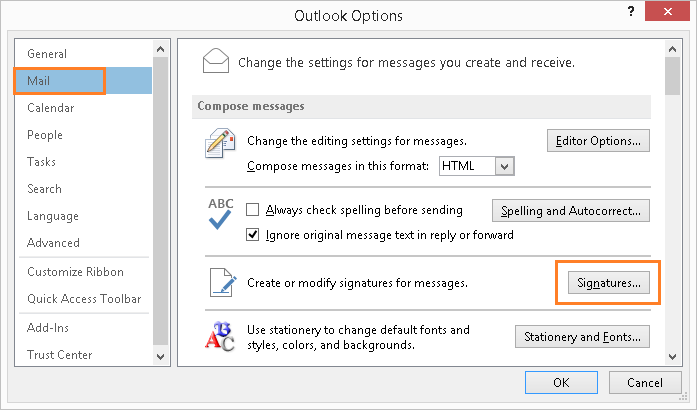 Outlook Signature Button