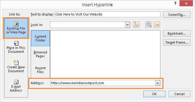 Microsoft Word - Insert Hyperlink