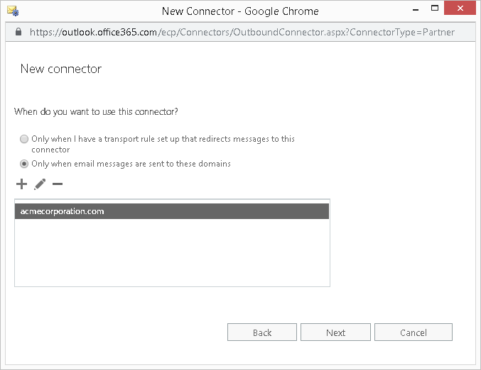 Microsoft 365 TLS Connector - Add Domain