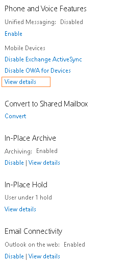 Microsoft 365 Mobile Device - View Details